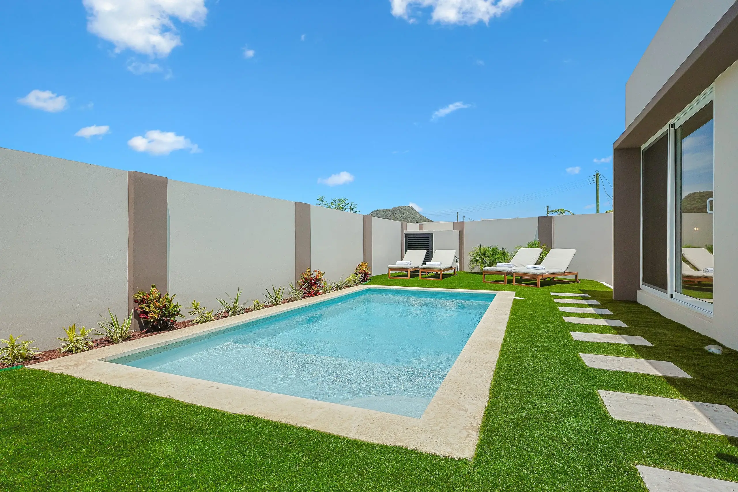 The private pool and garden
